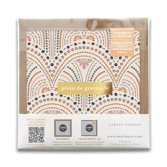 French So Delicate « Plein de Gratitude » — Cartes de Gratitude (Ensemble de 2) — Cartes à Transmettre