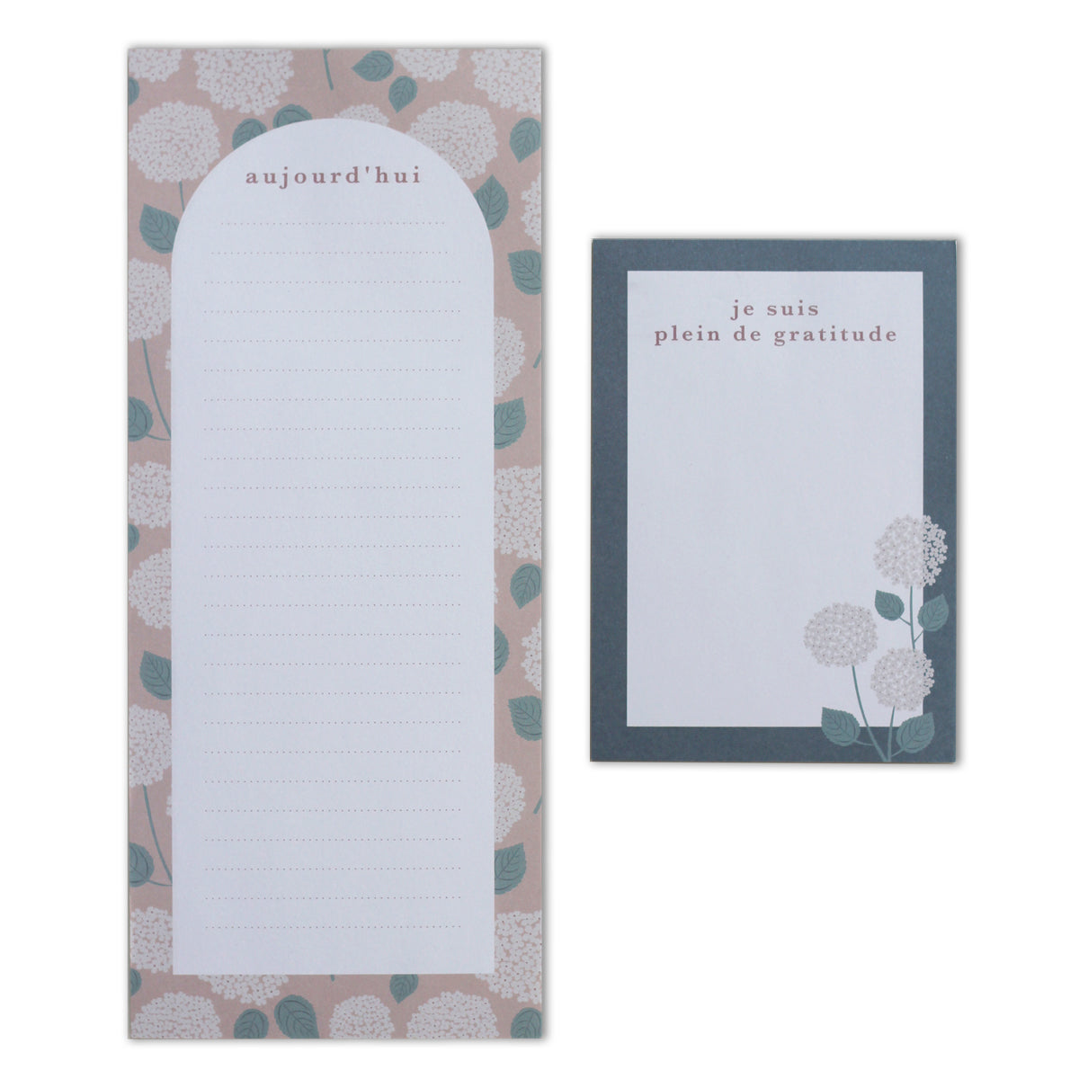 French Hydrangeas Blocs-Notes Gratitude | Notepad Set — 2Pk