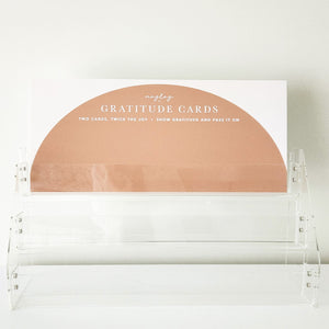 12 Gratitude Card Tabletop Acrylic Display with Signage