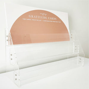 12 Gratitude Card Tabletop Acrylic Display with Signage