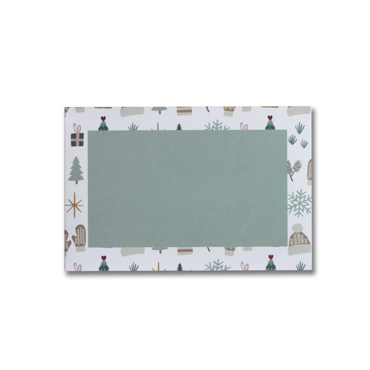 Back of the Cozy Winter gift card envelope with a space to write a name