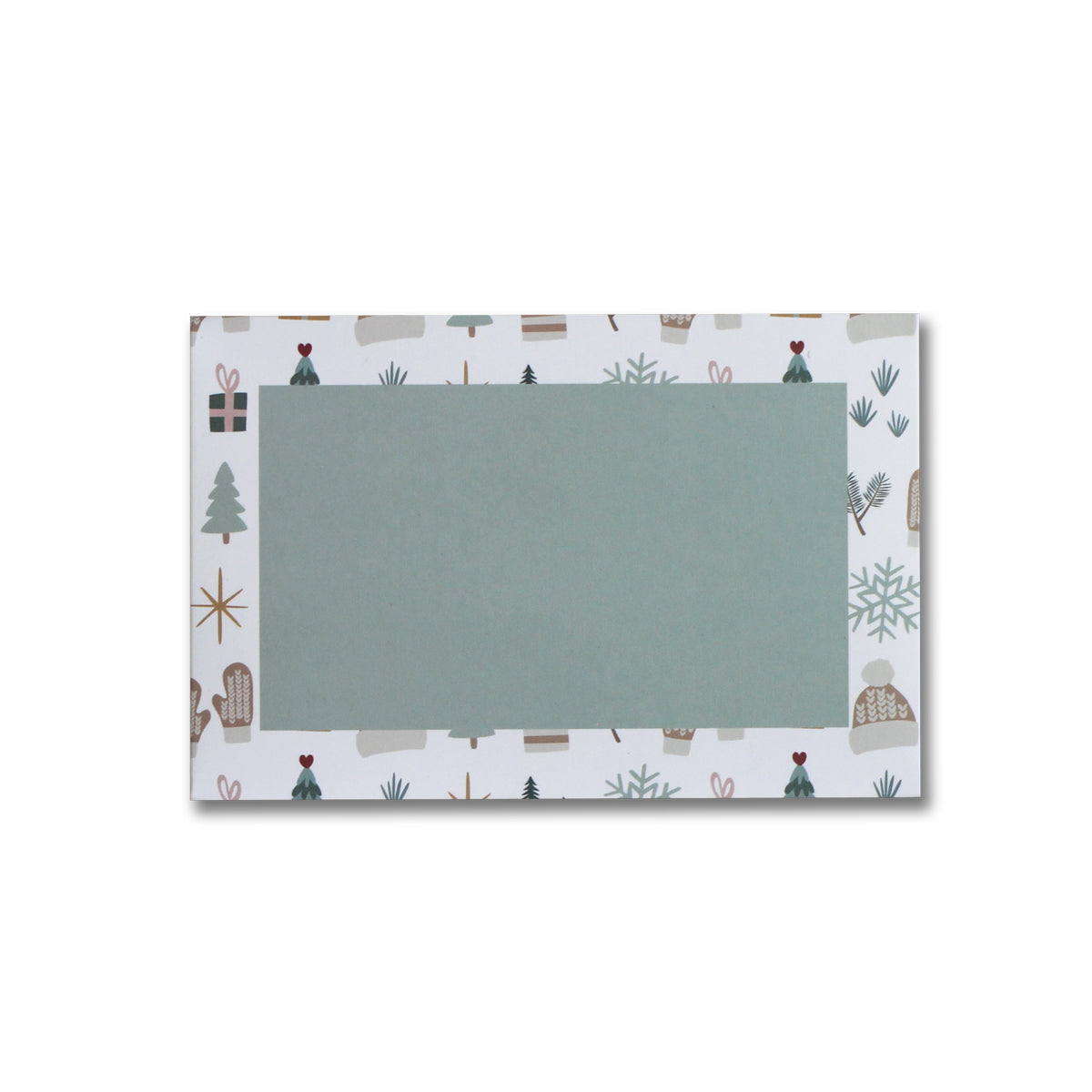 Dos de l’enveloppe pour carte-cadeau Cozy Winter avec espace pour écrire un nom