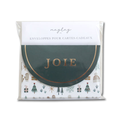 Enveloppes pour cartes-cadeaux JOIE Cozy Winter, paquet de 6