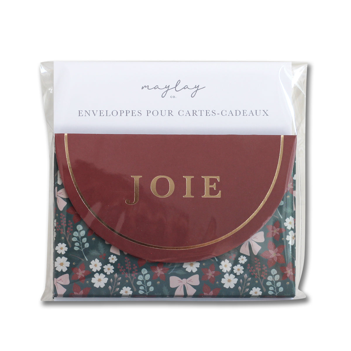 Enveloppes pour cartes-cadeaux JOIE Festive Floral, paquet de 6