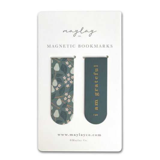 Pears Floral Magnetic Bookmarks (Set of 2)