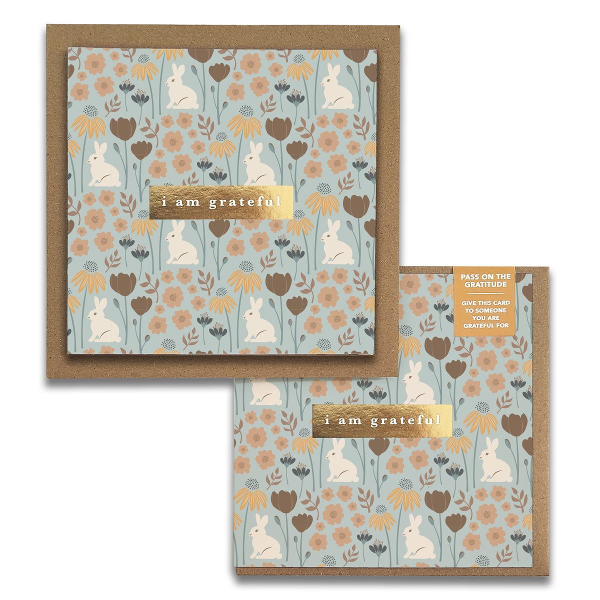 Bunny Florals Gratitude Greeting Cards