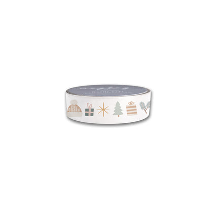 Roll of Cozy Winter JOY Christmas washi tape