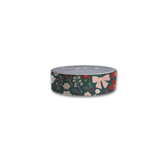 Roll of Festive Floral JOY Christmas washi tape