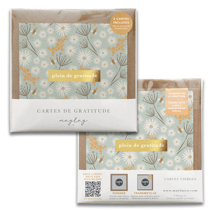 Bees Florals Cartes de Gratitude Greeting Card in French