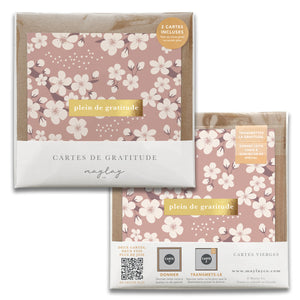 Cherry Blossoms Florals Cartes de Gratitude Greeting Card in French