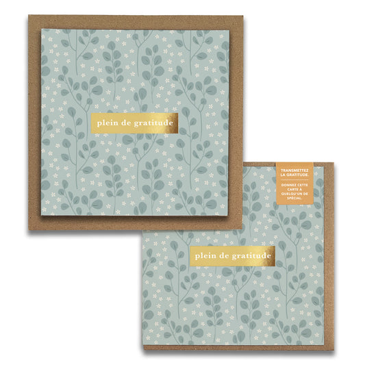 Eucalyptus Florals Cartes de Gratitude Greeting Card in French