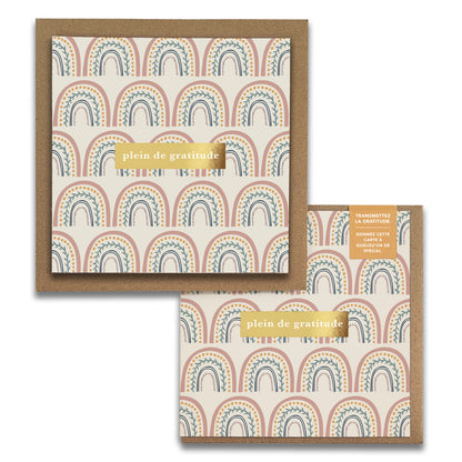 Happy Rainbows Cartes de Gratitude Greeting Card in French