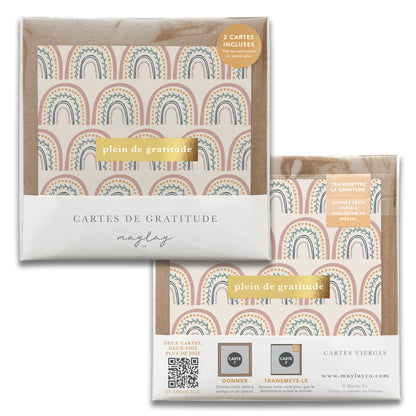 Happy Rainbows Cartes de Gratitude Greeting Card in French