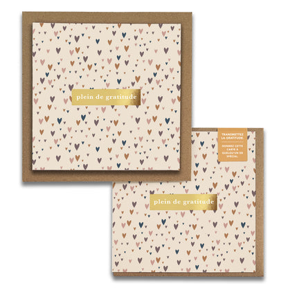 Little Hearts Cartes de Gratitude Greeting Card in French