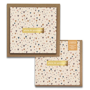 Little Hearts Cartes de Gratitude Greeting Card in French