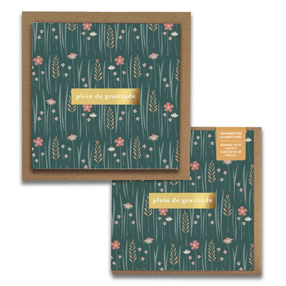 Wildflowers Floral Cartes de Gratitude Greeting Card in French