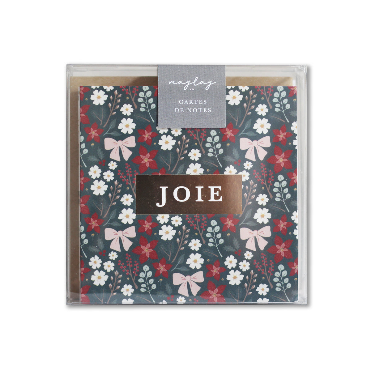 Mini cartes de notes JOIE des Fêtes dans leur emballage