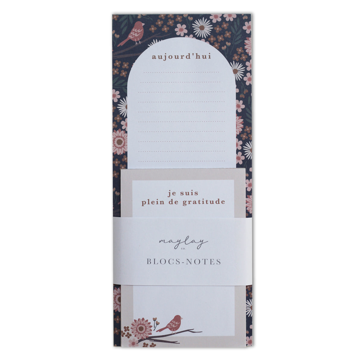 French Birdy Blocs-Notes Gratitude | Notepad Set — 2Pk