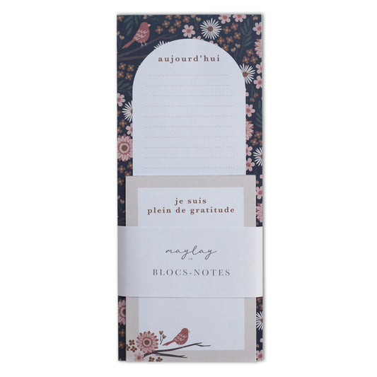 French Birdy Blocs-Notes Gratitude | Notepad Set — 2Pk