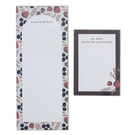 French Fruity Blocs-Notes Gratitude | Notepad Set — 2Pk