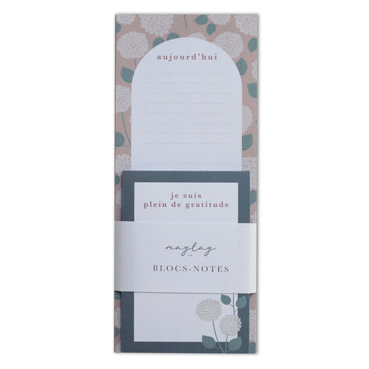 French Hydrangeas Blocs-Notes Gratitude | Notepad Set — 2Pk