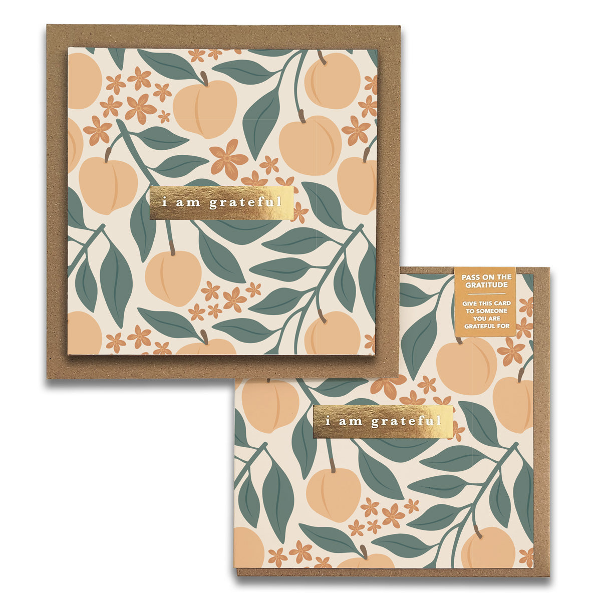 Peaches Florals Gratitude Greeting Cards